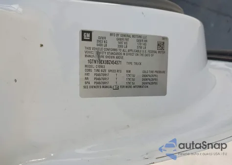 2011 GMC Sierra 1500 Work Truck z USA, uszkodzony, nr VIN 1GTN1TEX0BZ454371